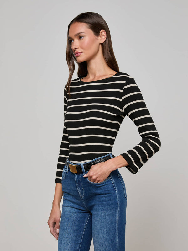 Lucille Striped Boatneck Top