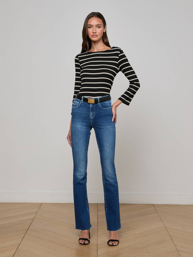 Lucille Striped Boatneck Top
