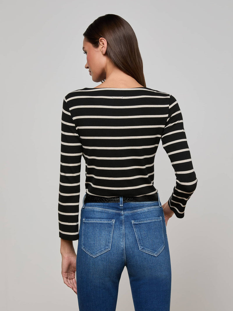 Lucille Striped Boatneck Top
