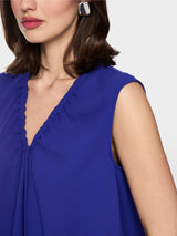 Sleeveless Pleated Top