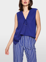 Sleeveless Pleated Top
