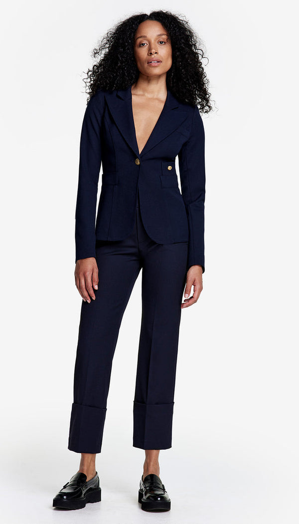 Full Back Duchess Blazer - Deep Navy