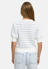 Striped Short Sleeve Sweater