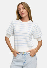 Striped Short Sleeve Sweater