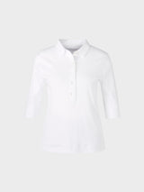 Polo shirt made of cotton rib in plain - White