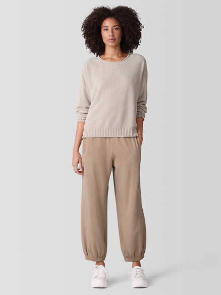 Organic Cotton Chenille Jewel Neck Top