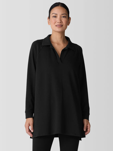 Cozy Brushed Terry Hug Henley Long Top