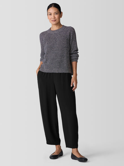 Recycled Cotton Twist Mock Neck Top