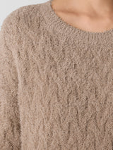 Fringed Organic Cotton Crew Neck Top