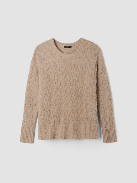 Fringed Organic Cotton Crew Neck Top