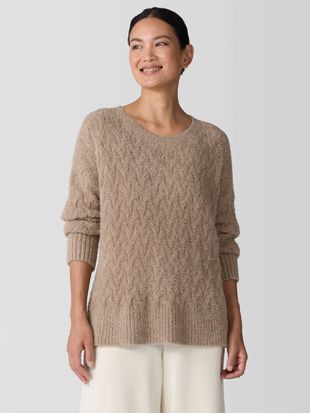 Fringed Organic Cotton Crew Neck Top