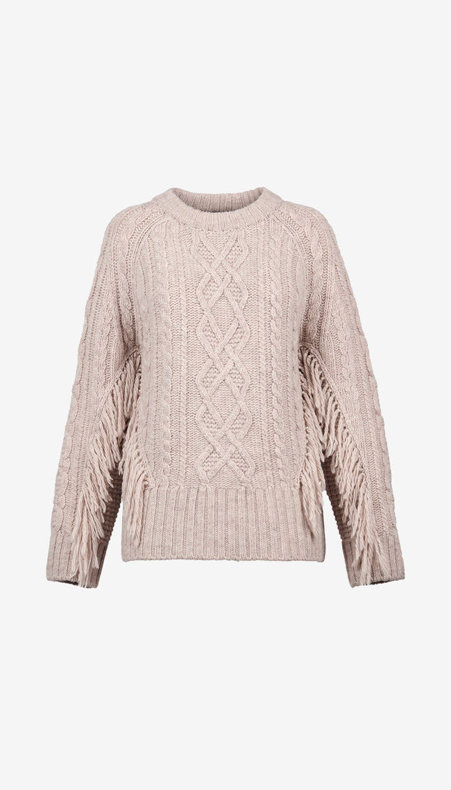 Crewneck Fringe Sweater