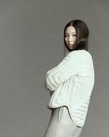 L Chev Bomber Reversible - Warm White & Putty