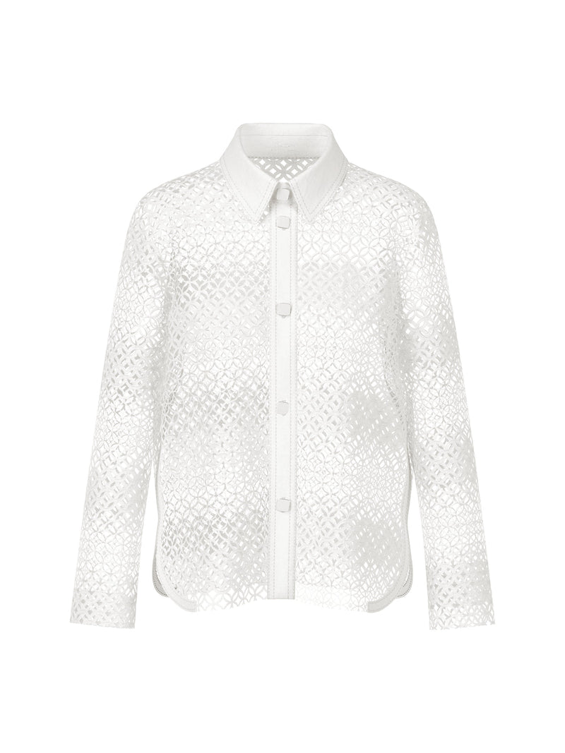 Shirt in perforated lace