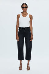 Eli High Rise Barrel Jean - Dark Midnight
