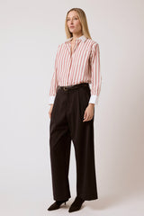 Caroline Shirt - Red Stripe Banker