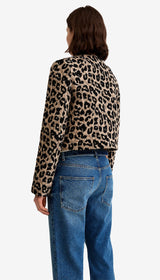 Collarless DB Mini Jacket - Leopard Jacquard