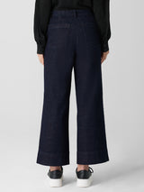 Cotton Stretch Denim Wide-Leg Jean