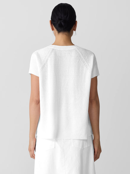 Organic Linen Cotton Jewel Neck Top