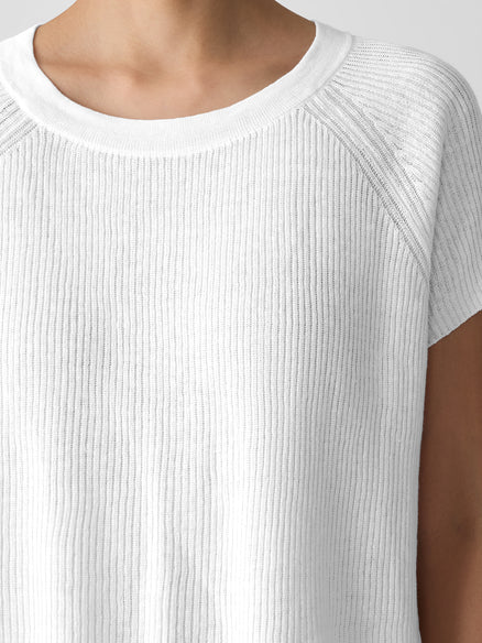 Organic Linen Cotton Jewel Neck Top