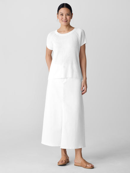 Organic Linen Cotton Jewel Neck Top