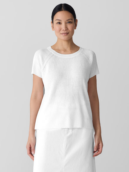 Organic Linen Cotton Jewel Neck Top