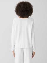Organic Linen Cotton V-Neck Top - White