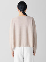 Organic Linen Cotton V-Neck Top - Undyed Natural