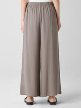 Silk Georgette Crepe Wide-Leg Pant - Cocoa