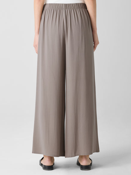 Silk Georgette Crepe Wide-Leg Pant - Cocoa