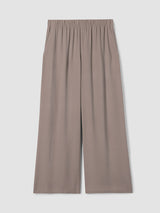 Silk Georgette Crepe Wide-Leg Pant - Cocoa