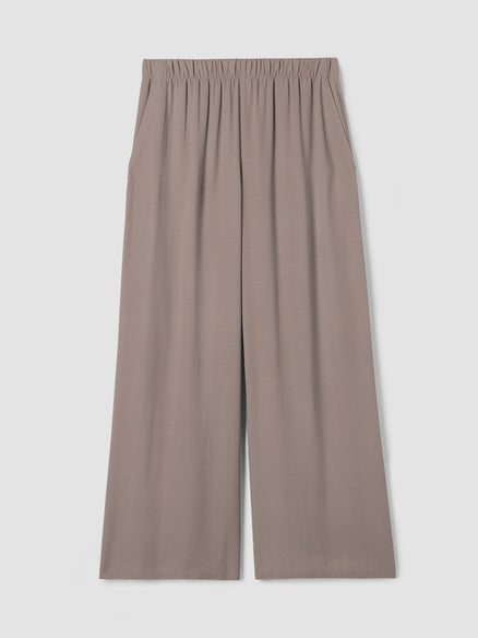 Silk Georgette Crepe Wide-Leg Pant - Cocoa