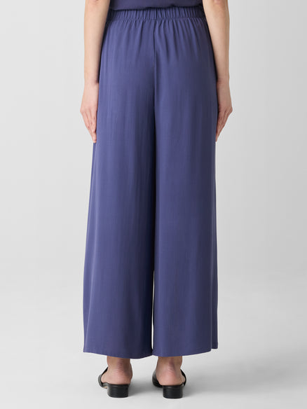 Silk Georgette Crepe Wide-Leg Pant - Bluette