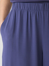 Silk Georgette Crepe Wide-Leg Pant - Bluette