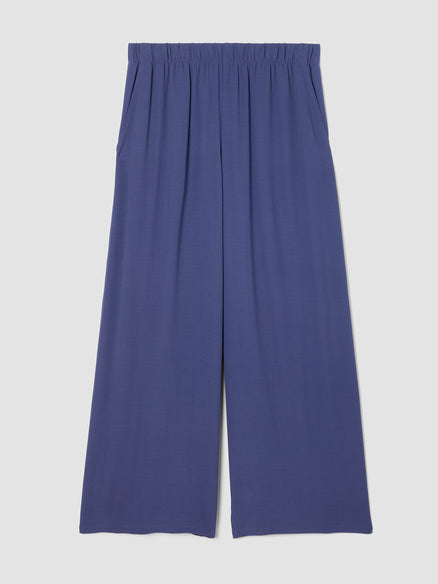 Silk Georgette Crepe Wide-Leg Pant - Bluette
