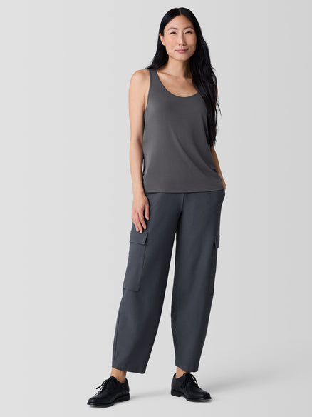 Stretch Silk Jersey Scoop Neck Tank