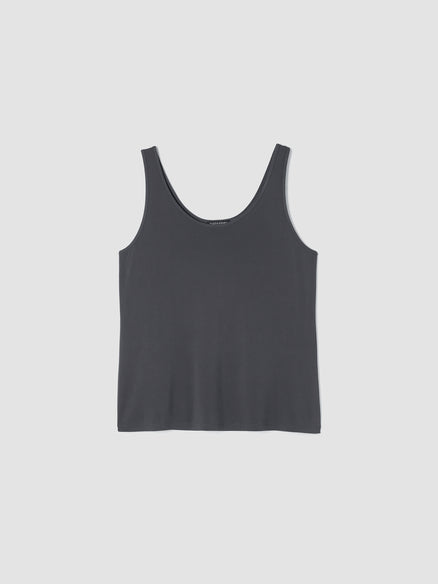 Stretch Silk Jersey Scoop Neck Tank