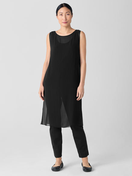 Sheer Silk Georgette Long Poncho