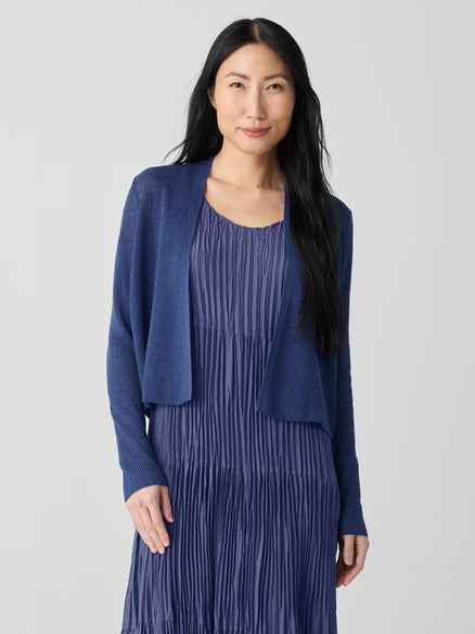 Organic Linen Cotton Cropped Cardigan