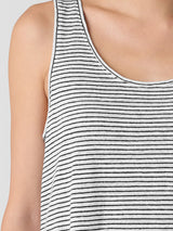Striped Organic Linen Jersey Scoop Neck Tank