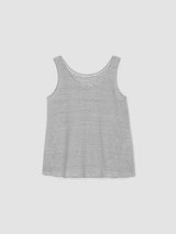 Striped Organic Linen Jersey Scoop Neck Tank