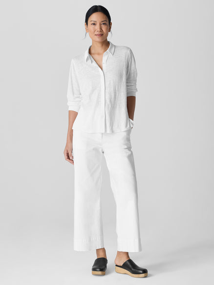 Organic Linen Jersey Classic Collar Shirt