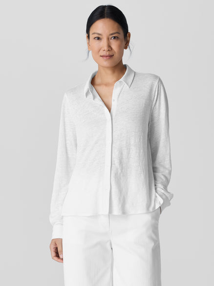 Organic Linen Jersey Classic Collar Shirt