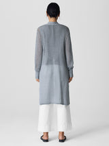 Organic Linen Cotton Cord Long Cardigan - Greystone