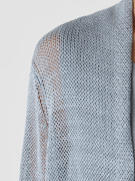 Organic Linen Cotton Cord Long Cardigan - Greystone