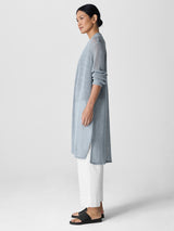 Organic Linen Cotton Cord Long Cardigan - Greystone