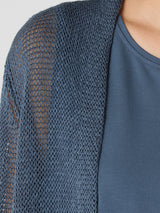 Organic Linen Cotton Cord Long Cardigan - Eclipse