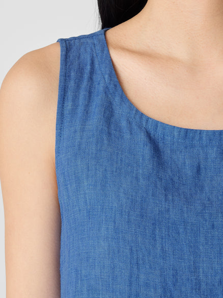 Washed Organic Linen Délavé Lantern Dress