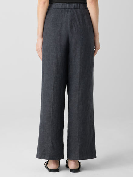 Washed Organic Linen Délavé Trouser Pant