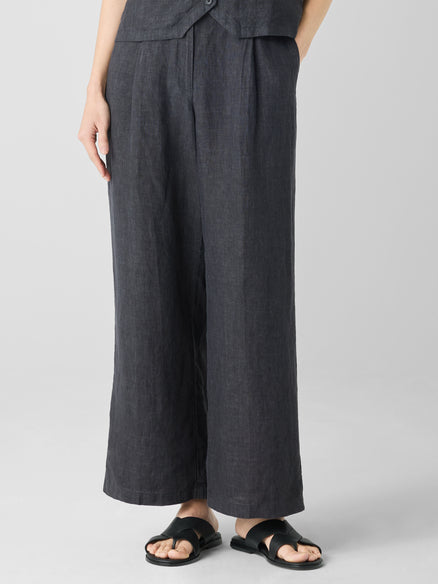 Washed Organic Linen Délavé Trouser Pant